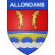 Allondans 25 ville Stickers blason autocollant adhésif