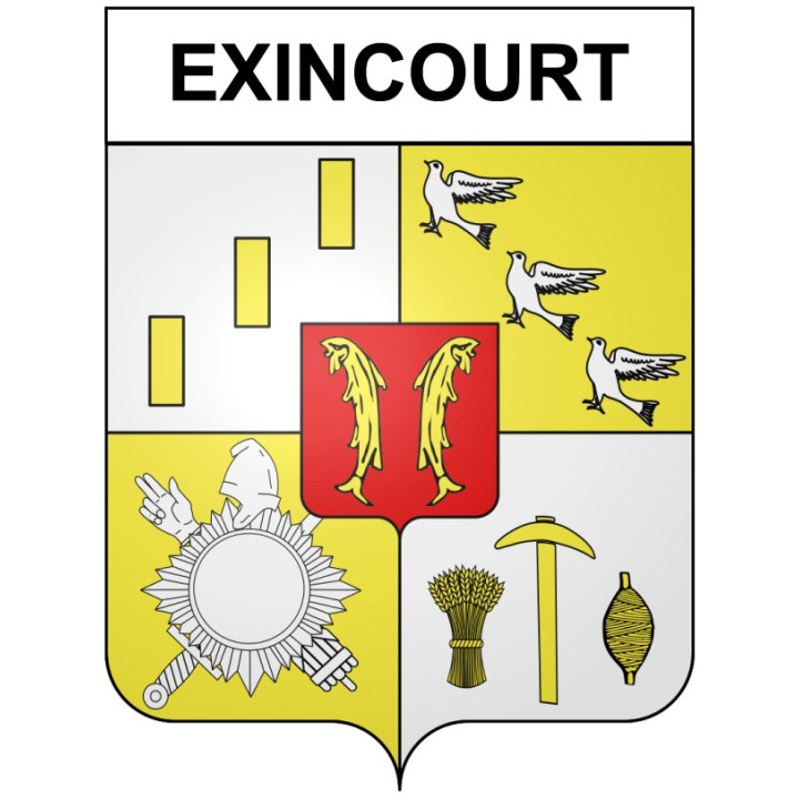 Exincourt 25 ville Stickers blason autocollant adhésif