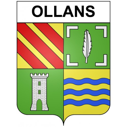 Ollans 25 ville Stickers blason autocollant adhésif