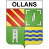 Ollans 25 ville Stickers blason autocollant adhésif