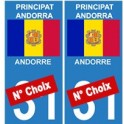Andorre Andorra principat Europe autocollant plaque numéro au choix