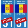 Andorre Andorra principat Europe autocollant plaque numéro au choix