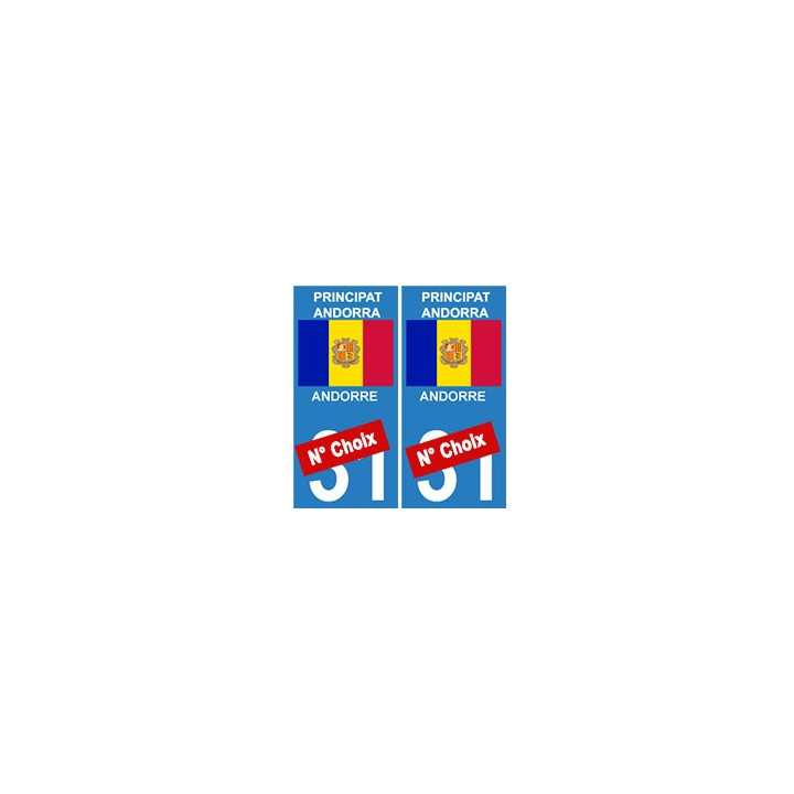 Andorre Andorra principat Europe autocollant plaque numéro au choix