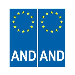 Andorre Andorra principat Europe AND autocollant plaque numéro au choix