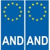 Andorre Andorra principat Europe AND autocollant plaque numéro au choix