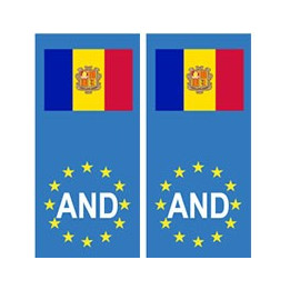Andorre Andorra principat Europe avec drapeauautocollant plaque numéro au choix