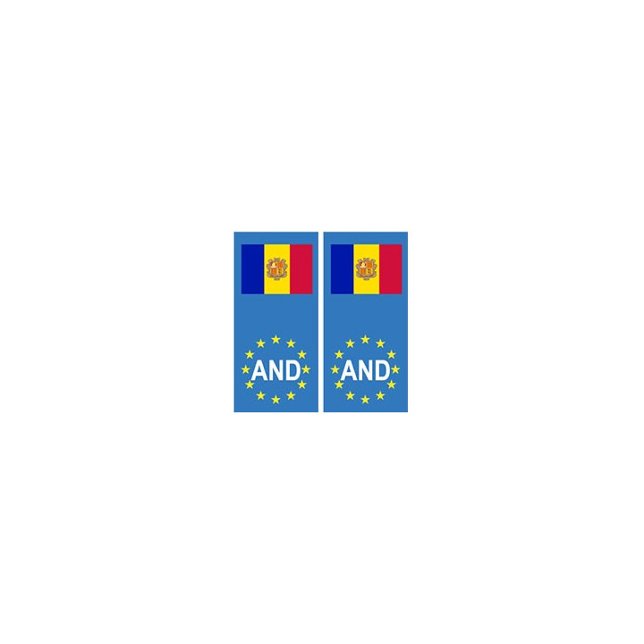Andorre Andorra principat Europe avec drapeauautocollant plaque numéro au choix
