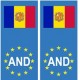 Andorre Andorra principat Europe avec drapeauautocollant plaque numéro au choix