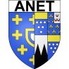 Anet 28 ville Stickers blason autocollant adhésif