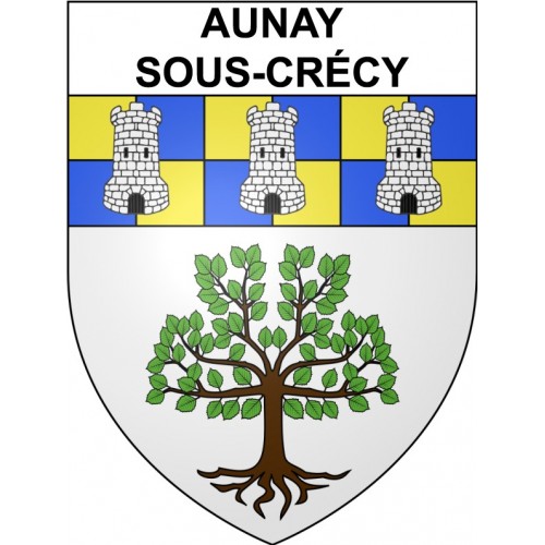 Aunay-sous-Crécy 28 ville Stickers blason autocollant adhésif