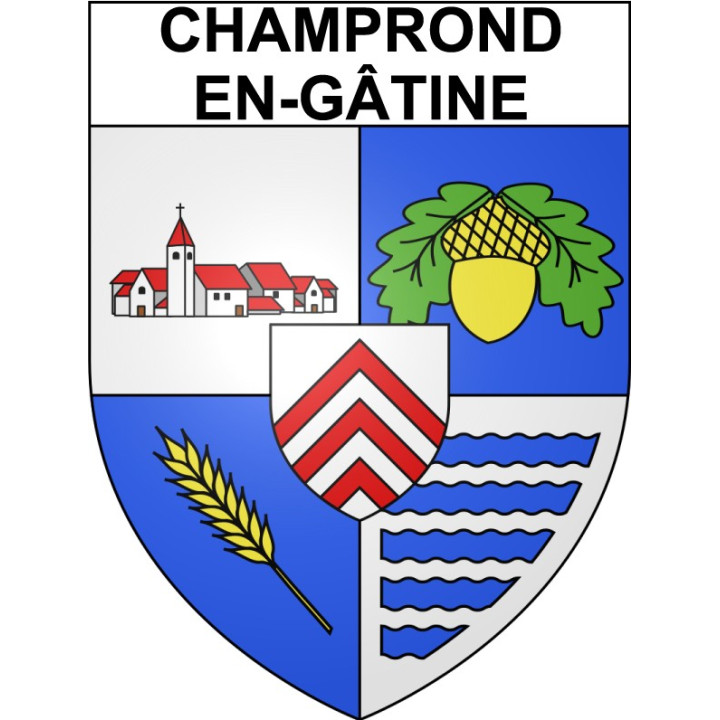 Champrond-en-Gâtine 28 ville Stickers blason autocollant adhésif