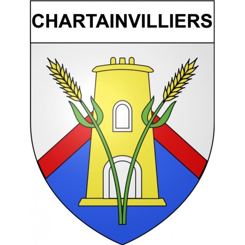 Chartainvilliers 28 ville Stickers blason autocollant adhésif