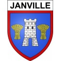 Janville 28 ville Stickers blason autocollant adhésif