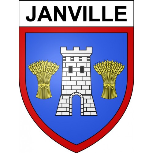 Janville 28 ville Stickers blason autocollant adhésif