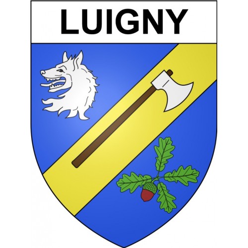 Luigny 28 ville Stickers blason autocollant adhésif