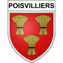 Poisvilliers 28 ville Stickers blason autocollant adhésif
