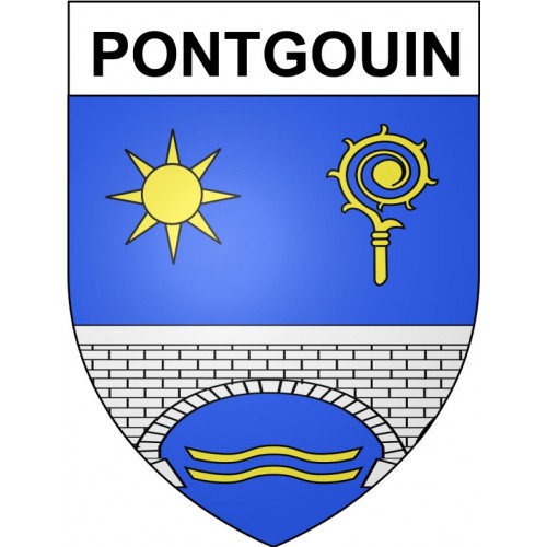 Pontgouin 28 ville Stickers blason autocollant adhésif