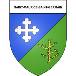 Pegatinas escudo de armas de Saint-Maurice-Saint-Germain adhesivo de la etiqueta engomada