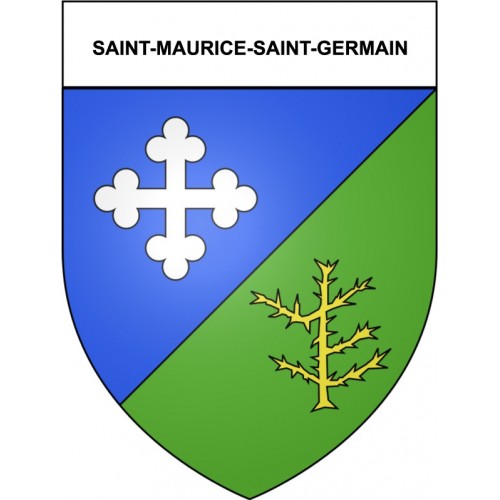 Pegatinas escudo de armas de Saint-Maurice-Saint-Germain adhesivo de la etiqueta engomada