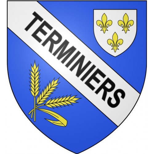 Pegatinas escudo de armas de Bazas adhesivo de la etiqueta engomada