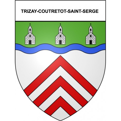 Trizay-Coutretot-Saint-Serge 28 ville Stickers blason autocollant adhésif