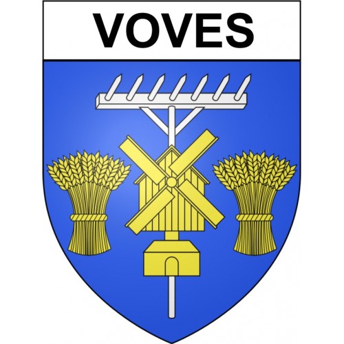 Voves 28 ville Stickers blason autocollant adhésif
