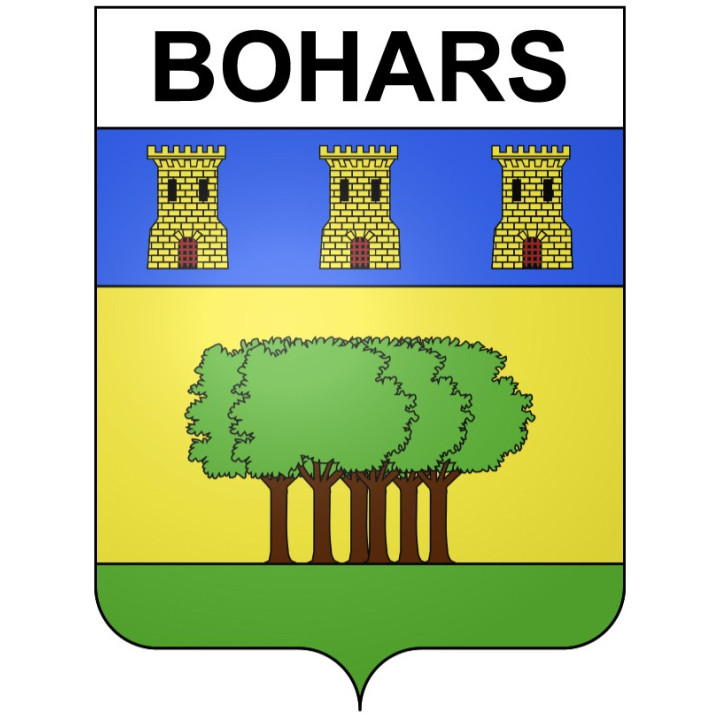 Pegatinas escudo de armas de Bazas adhesivo de la etiqueta engomada