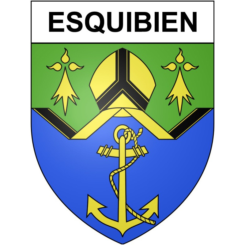 Pegatinas escudo de armas de Bazas adhesivo de la etiqueta engomada