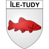 Pegatinas escudo de armas de Île-Tudy adhesivo de la etiqueta engomada