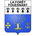 Pegatinas escudo de armas de La Forêt-Fouesnant adhesivo de la etiqueta engomada