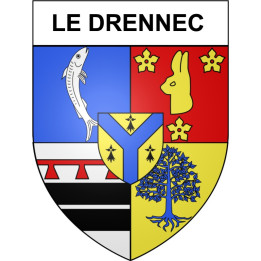 Le Drennec 29 ville Stickers blason autocollant adhésif