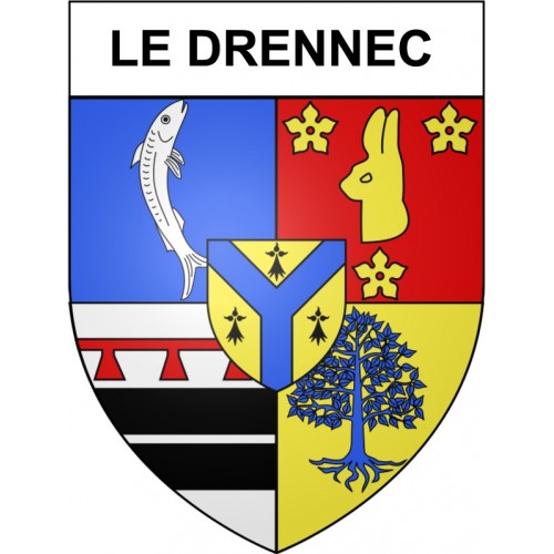 Le Drennec 29 ville Stickers blason autocollant adhésif