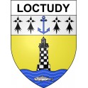 Pegatinas escudo de armas de Loctudy adhesivo de la etiqueta engomada