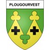 Plougourvest 29 ville Stickers blason autocollant adhésif