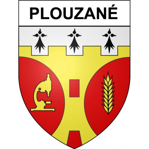 Pegatinas escudo de armas de Bazas adhesivo de la etiqueta engomada