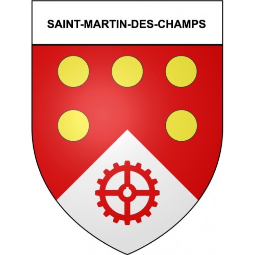 Pegatinas escudo de armas de Saint-Martin-des-Champs adhesivo de la etiqueta engomada