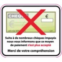 Autocollant chèques refusés sticker adhesif