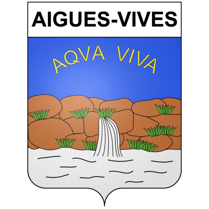 Aigues-Vives 30 ville Stickers blason autocollant adhésif