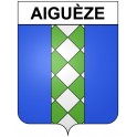 Aiguèze 30 ville Stickers blason autocollant adhésif