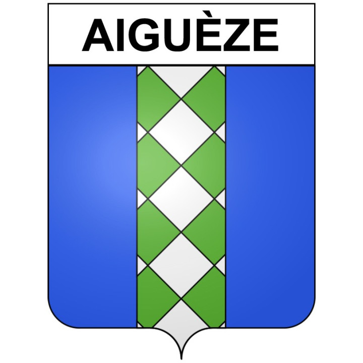 Aiguèze 30 ville Stickers blason autocollant adhésif