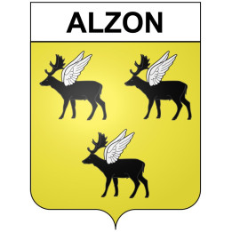 Alzon 30 ville Stickers blason autocollant adhésif