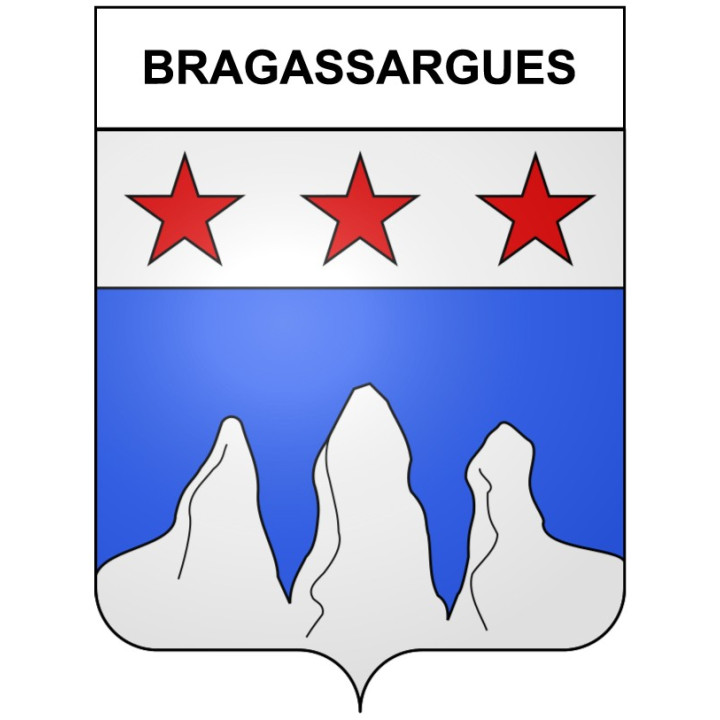 Pegatinas escudo de armas de Bazas adhesivo de la etiqueta engomada