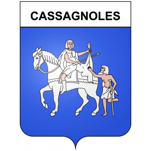 Pegatinas escudo de armas de Bazas adhesivo de la etiqueta engomada