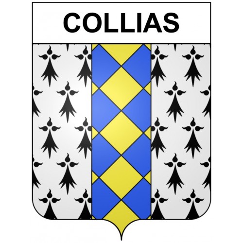 Pegatinas escudo de armas de Bazas adhesivo de la etiqueta engomada