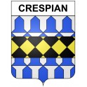 Crespian 30 ville Stickers blason autocollant adhésif
