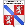Pegatinas escudo de armas de Durfort-et-Saint-Martin-de-Sossenac adhesivo de la etiqueta engomada
