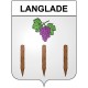 Langlade 30 ville Stickers blason autocollant adhésif