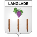 Langlade 30 ville Stickers blason autocollant adhésif