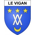 Pegatinas escudo de armas de Le Vigan adhesivo de la etiqueta engomada