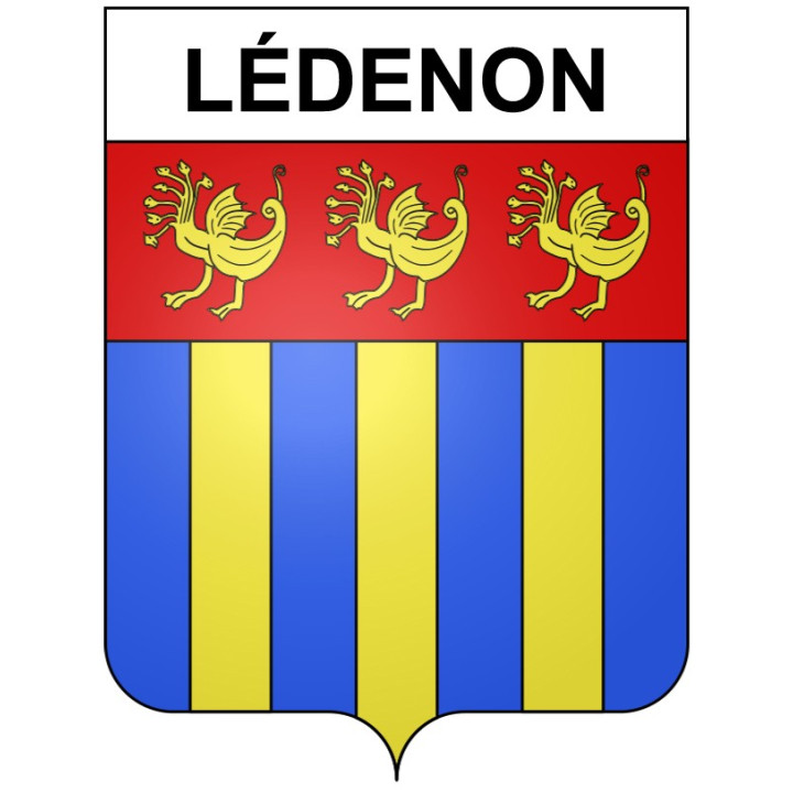Lédenon 30 ville Stickers blason autocollant adhésif